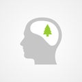 Head and tree. Concept of biodiversity, nature, forest. Vector illustration, flat design