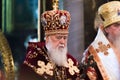 The head of the Ukrainian Orthodox Church of the Kiev Patriarchate, Patriarch Filaret in the Volodymyrsky Cathedral