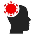 Head Virus Flat Icon Illustration