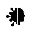 Head virus icon isolated on white background