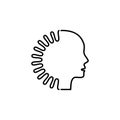 Head virus icon isolated on white background