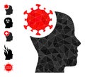 Head Virus Polygonal Icon and Other Icons