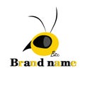 head of wasp logo, face vector, bee. llustration for busines printing, backgrounds, wallpapers, covers, packaging, greeting cards