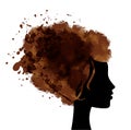 Head with watercolor hear Royalty Free Stock Photo