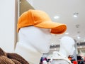 Head of a white male mannequin wearing a red cap Royalty Free Stock Photo