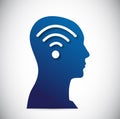 Head and wifi signal illustration design Royalty Free Stock Photo