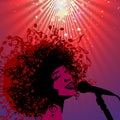Head of Woman with Hair as Musical Symbols Royalty Free Stock Photo