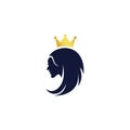 head women with a crown vector logo