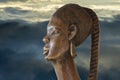 Head of wooden wooden African sculpture