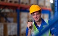 Head of worker in an auto parts warehouse, Examine auto parts that are ready to be shipped to the automobile assembly