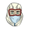 Head worker with biosafety helmet character