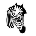 head of a zebra. Vector animal tattoo