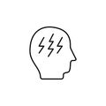 headache, disease, medical icon. Element of disease icon. Thin line icon for website design and development, app development.