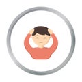 Headache icon cartoon. Single sick icon from the big ill, disease cartoon. Royalty Free Stock Photo