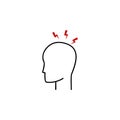 headache icon. Element of human body pain for mobile concept and web apps illustration. Thin line icon for website design and deve Royalty Free Stock Photo