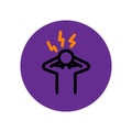 Headache line icon, vector illustration