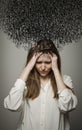Headache. Obsession. Dark thoughts. Royalty Free Stock Photo