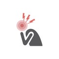 Headache sign. Vector icon for web graphic.