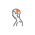 Headache symptom line icon