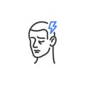 Headache symptom line icon