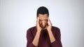 Headache, Tired, Stressed and Tense Gesture by Afro-American Man