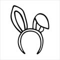 Headband with bunny ears doodle vector illustration isolated on white background Royalty Free Stock Photo