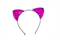 Headband with ears on white background