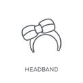 Headband linear icon. Modern outline Headband logo concept on wh Royalty Free Stock Photo