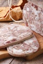 Headcheese chopped macro. Vertical Royalty Free Stock Photo