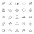 Headdress accessories outline icons set