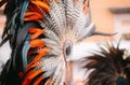 Headdress with feathers of Aztec dancers in Mexico Royalty Free Stock Photo