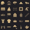 Headdress icons set, simple style