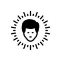 Black solid icon for Headed, man and people Royalty Free Stock Photo
