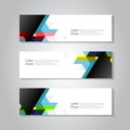 Header and banner template with color triangle background. Geometry business concept for header, banner, layout, brochure, flyer,