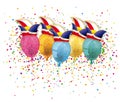 Header Jesters Caps Confetti Explosion Royalty Free Stock Photo