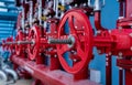 Header pipes valve zone and fire alarm control system at industrial plants Royalty Free Stock Photo