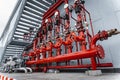 Header pipes valve zone and fire alarm control system at industrial plants