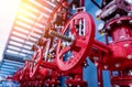 Header pipes valve zone and fire alarm control system at industrial plants Royalty Free Stock Photo