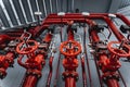 Header pipes valve zone and fire alarm control system at industrial plants Royalty Free Stock Photo