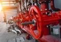 Header pipes valve zone and fire alarm control system at industrial plants Royalty Free Stock Photo