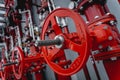 Header pipes valve zone and fire alarm control system at industrial plants Royalty Free Stock Photo