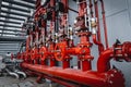 Header pipes valve zone and fire alarm control system at industrial plants Royalty Free Stock Photo