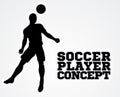 Header Soccer Football Player Silhouette Royalty Free Stock Photo