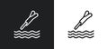headfirst to water outline icon in white and black colors. headfirst to water flat vector icon from behavior collection for web,