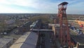 Headframe of the historic coal mine Rheinpreussen in the sun