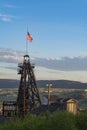 Headframes of Butte, Montana, remnants of mines of the early 1900`s