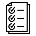 Headhunter checkmark list icon, outline style