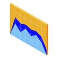 Headhunter graph chart icon, isometric style