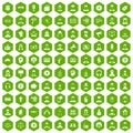 100 headhunter icons hexagon green