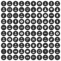 100 headhunter icons set black circle Royalty Free Stock Photo